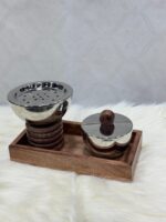 ⁦🌟 مبخر فضي خشبي هندي موديل 7818 – فخامة وأصالة⁩ - الصورة ⁦2⁩