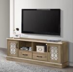 ⁦⭐ طاولة تلفزيون بدرجين وأبواب زجاج – صناعة ماليزية⁩ - الصورة ⁦6⁩