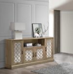 ⁦⭐ بوفيه خشبي بأبواب مرايا – صناعة ماليزية⁩ - الصورة ⁦2⁩