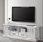 ⁦⭐ طاولة تلفزيون بدرجين وأبواب زجاج – صناعة ماليزية⁩ - الصورة ⁦2⁩