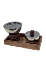 🌟 مبخر فضي خشبي هندي موديل 7818 – فخامة وأصالة