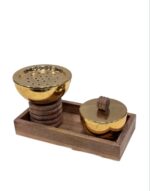 🌟 مبخر ذهبي خشبي هندي موديل 7818 – فخامة وأصالة