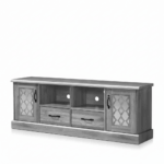 ⭐ طاولة تلفزيون بدرجين وأبواب زجاج – صناعة ماليزية