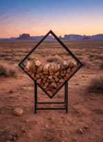 ستاند حطب معدني بتصميم ماسي فاخر