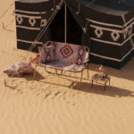 ⁦كرسي بر مزدوج قابل للطي بنقشة تراثية⁩ - الصورة ⁦2⁩