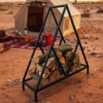 ستاند حطب معدني بتصميم مثلثي فاخر